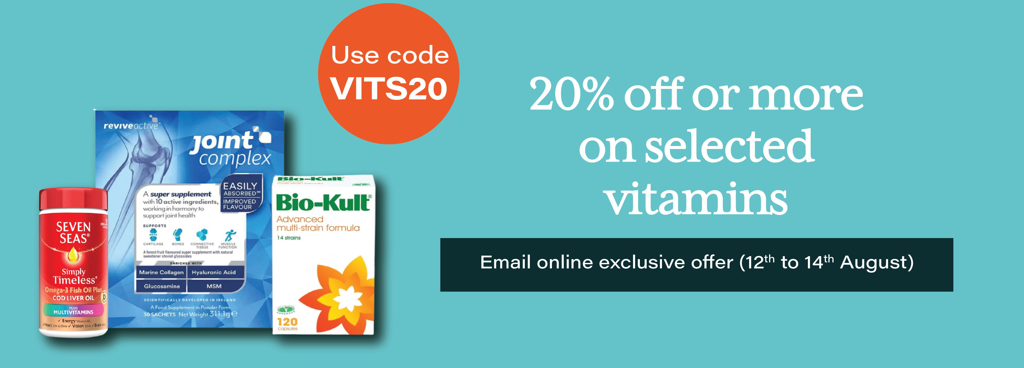 20% off selected vitamins - email exclusive