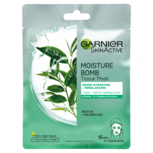 Garnier Moisture Bomb Green Tea Hydrating Face Sheet Mask Combination Skin 28g