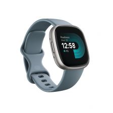 The Fitbit Versa 4 Waterfall Blue is a versatile smartwatch that offers fitness tracking, heart rate monitoring, sleep tracking, and smart notifications. 