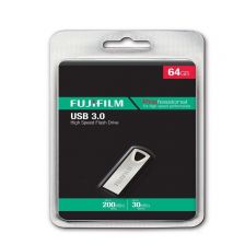 Fujifilm 64GB Metal USB Flash Drive - sleek and durable silver metal design with USB connector