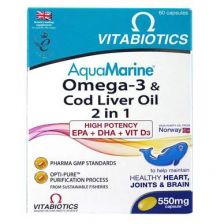 Vitabiotics Ultra Cod Liver Oil Plus Omega 3 Fish Oil Capsules (60)