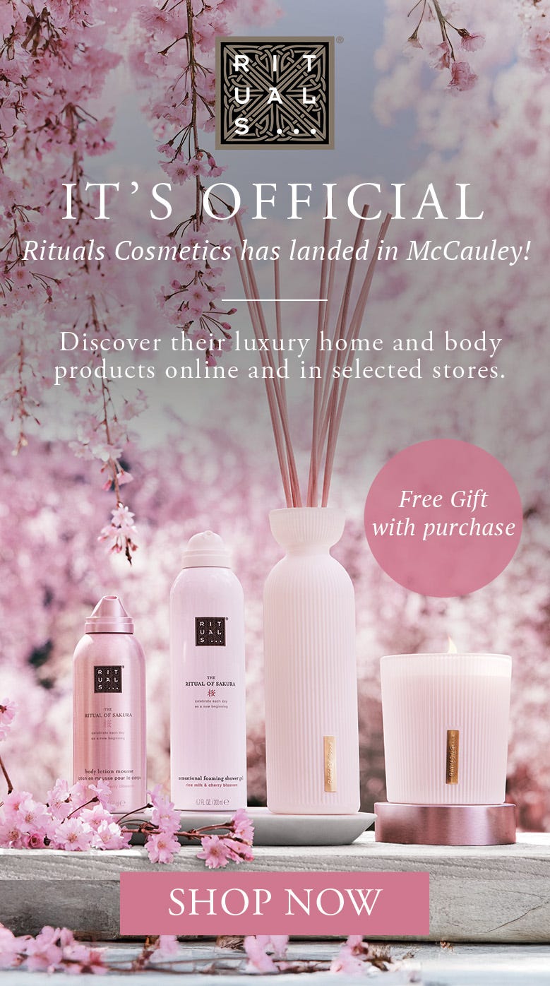 🌸 It's official! Rituals Cosmetics has bloomed at McCauley Pharmacy! 🌿 Dive into luxurious home and body treats today. Shop online or in select stores and snag a *FREE gift* with your purchase! 🎁✨ #RitualsAtMcCauley #BeautyBliss