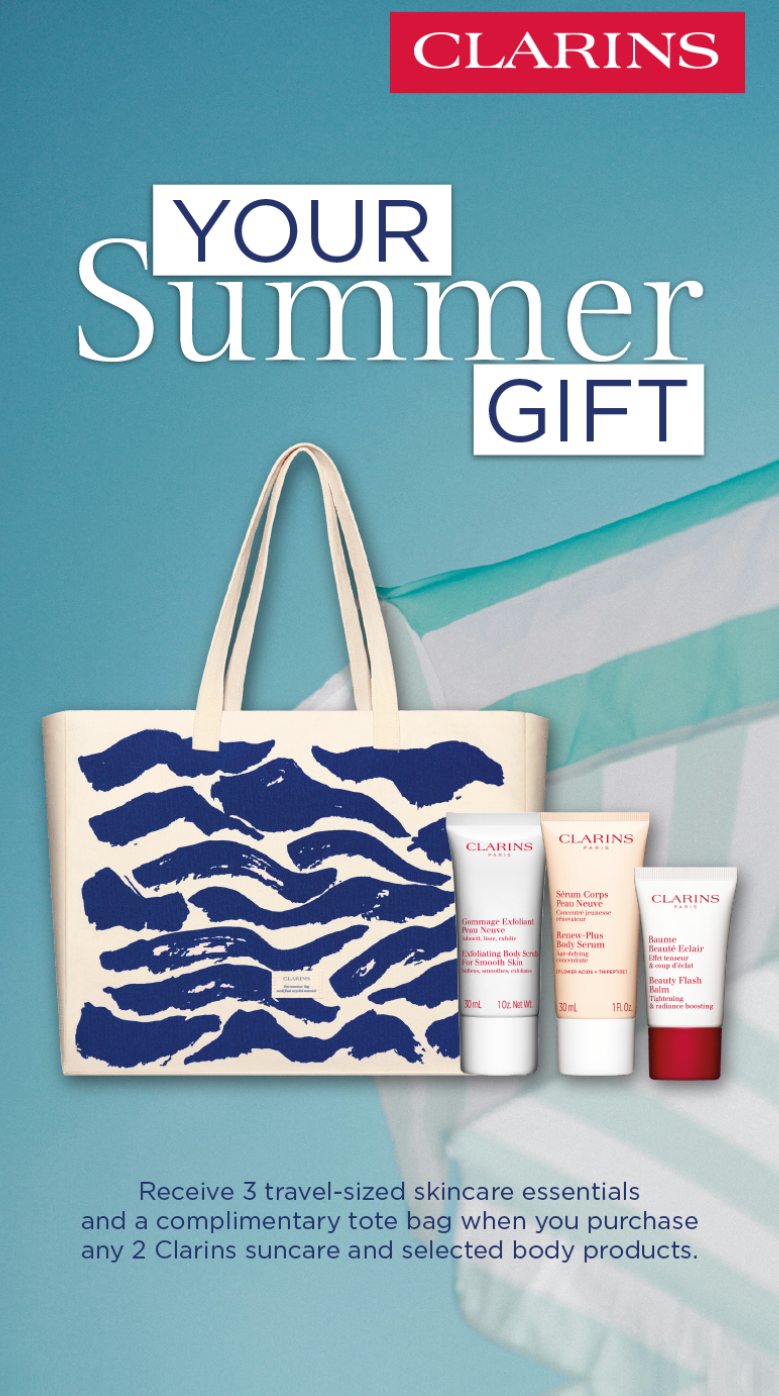 🎉 Summer is calling and so is this fabulous gift from McCauley Pharmacy! 🌞 Buy any 2 Clarins suncare products and snag 3 travel-sized skincare essentials AND a chic tote bag! 👜✨ Don't miss out on your summer glow-up! #SummerGlow #BeautyDeals