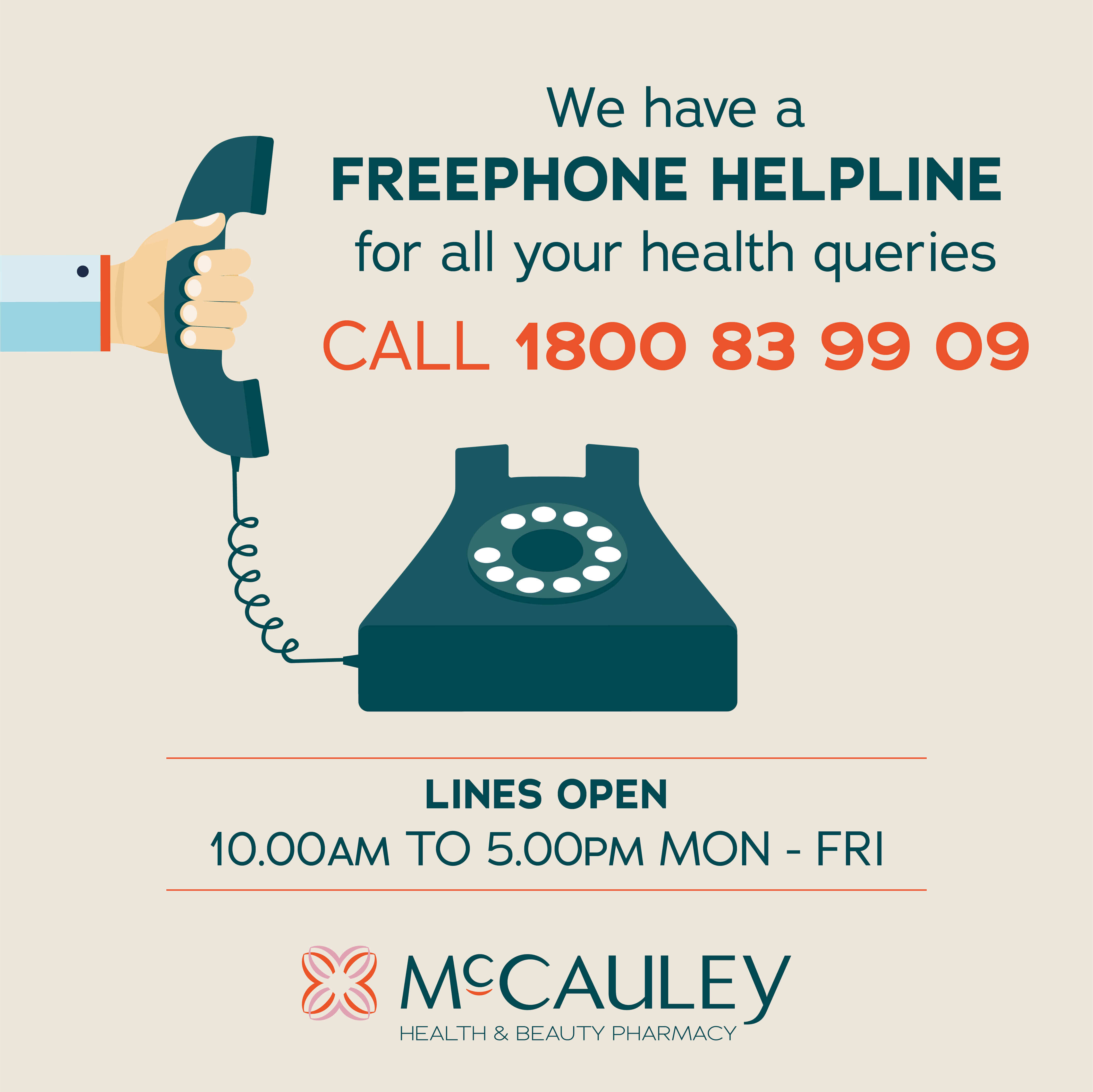 McCauley Freephone Helpline
